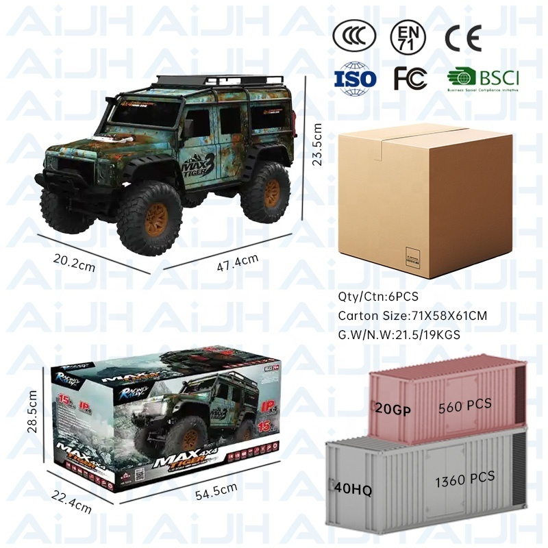 AiJH Four-wheel Remote Control Recharge Truck Rock Crawler Radio control Rc Car 4x4 Off-road Speed Climbing Rc Car