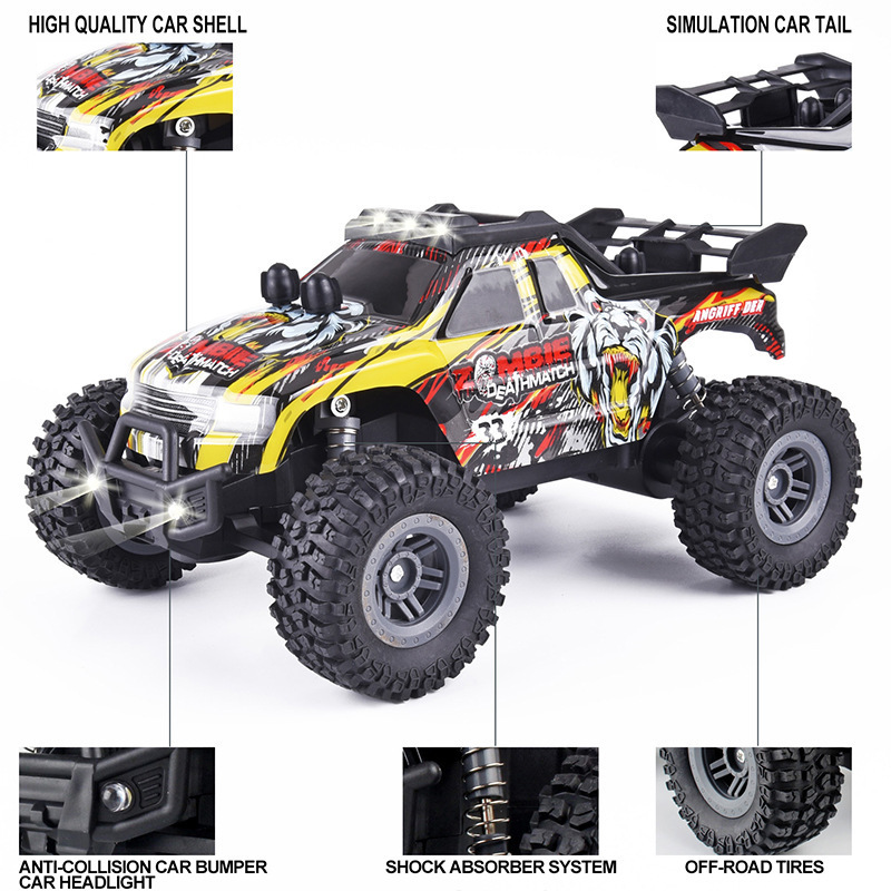 1:18 RC Car 15KM/H All Terrain Coche Rc De Alta Velocidad With Light Climbing 2.4 GHz Truck Car