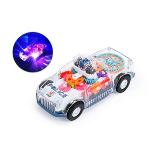 Electric Toy Car Transparent Gear With Lights Music Car Model Toy Universal Gear Car Toy