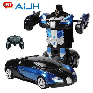 AiJH 2 in 1 Remote Control Cars 1/18 DeformationTeledirigido Car Electric Radio Controlled  Coche RC Car For Child