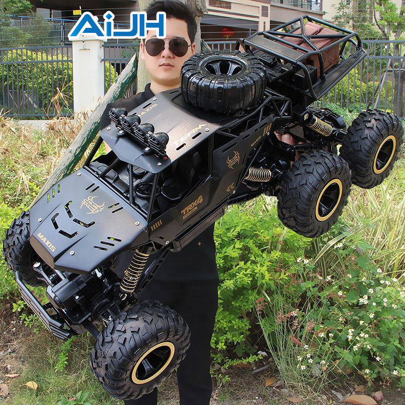 AiJH High Speed 6WD Alloy 46cm Big RC Vehicle 2.4Ghz Off Road RC Rock Climbing Electric Remote Oversized Remote Control Car