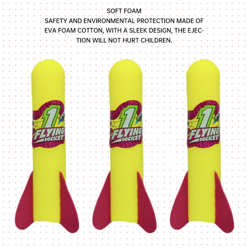 Kids Rockets Launcher With 3 Foam Rockets 3 Launchers Summer Outdoor Games Rockets Jump Set Toy