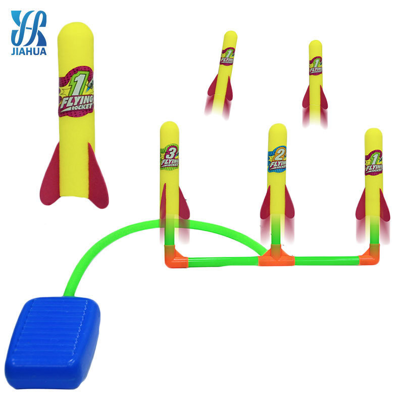 Kids Rockets Launcher With 3 Foam Rockets 3 Launchers Summer Outdoor Games Rockets Jump Set Toy