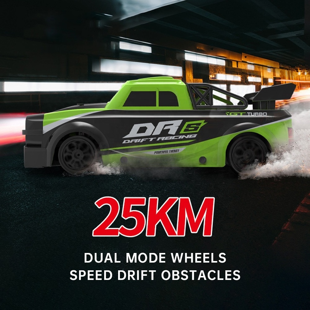 AiJH High Speed 25KM RC Drift Car With 2 Functional Tires 4WD Remote Control Toys LED RC Drift Sport Racing Car Toy