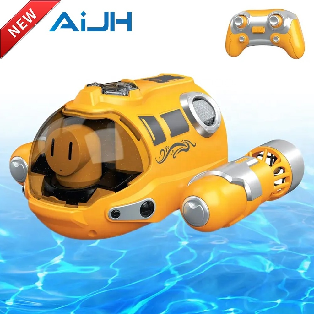 AiJH New 2.4G Rc Boat Double Propeller Lighting Spray Motorboat Children's Pool Water Remote Control Boat