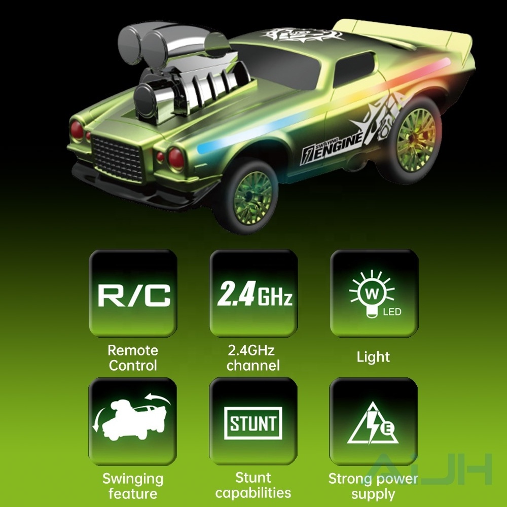 AiJH Remote Control Car 1/16 Scale  Color Lights All Road Mini Rc Car Drifting Steering High Speed RC Drift Car