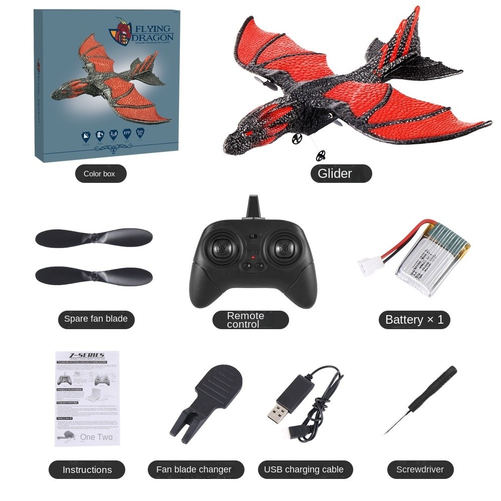 AiJH Dinosaurs RC Foam Plane Toys Airplane Glider Model RC flying Dinosaurs Remote Control Plane