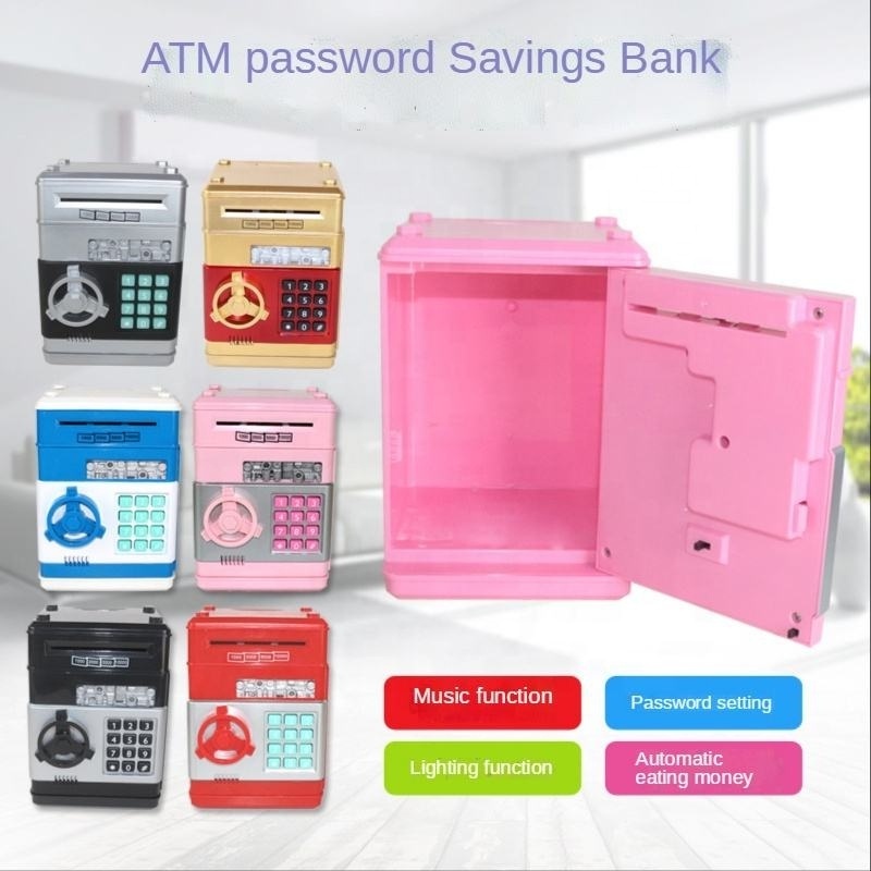 AiJH Electronic Bank Safe Money Box Novelty Kids Password ATM Home Kids Machine Toy ATM Bank