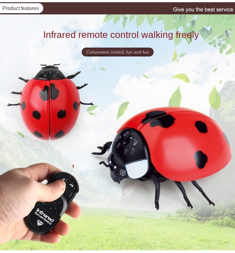 AiJH Innovative Funny Gifts Crawling Honeybee Ladybug Crab Infrared Toy Prank Remote Control Iinsect Toy