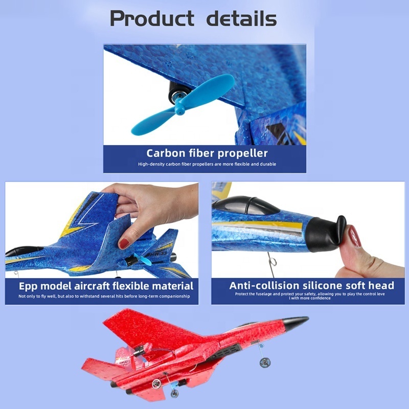 AiJH New RC Plane Remote Control Fighter Jet Aero Planes Flying Juguete Speed Foam Led Glider Rc Airplane Toys