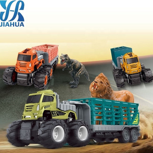 Plastic Assemble Dinosaur Die Cast Transport Truck Toys Model Monster Wild Animal Figures Toy Sets