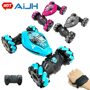 AiJH RC Car Carro De Control Remoto Rotating Double Side Radio Control Toys With Music And Light RC Stunt Car