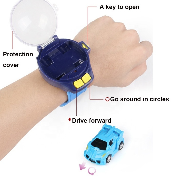 AiJH Hot Mini Electronic RC Car Cute Cartoon Watch Mini Watch Remote Control Car Rechargeable 2.4G RC Car For Kids Toy