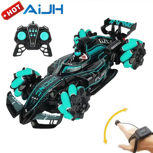 AiJH 4WD Rc Car Radio Control Toys Drifting 2.4g Spray Rc Auto Equation Vehicle High Speed Led Light Remote Control Car