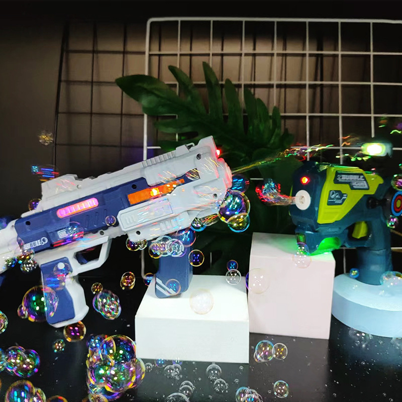 2023 New Electric Bubble Gun Soap Bubble Machine Gun Toys Outdoor Summer Automatic Mini Bubble Gun Toys