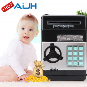 AiJH Electronic Bank Safe Money Box Novelty Kids Password ATM Home Kids Machine Toy ATM Bank