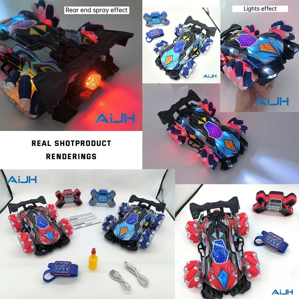 AiJH Remote Control Spray Stunt Cars Hand Controlled Gravity Rc Cars 4WD Rotation Electric Rc Auto Coches RC Drift Car