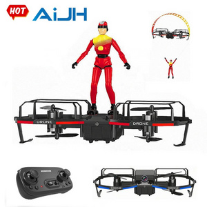 AiJH 3 IN 1 RC Drone 2.4G Remote Control Drone Aircraft RC Quadcopter Stunt Parachute Min Drone Toy