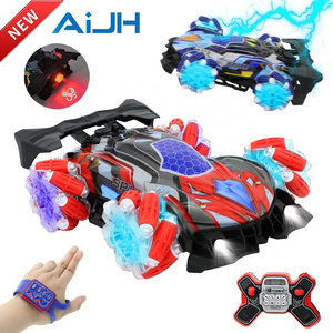 AiJH Juguetes 2024 Rc Drift Car With Light Music Spray All Terrain Coche Remote Control Car Watch Gesture Sensing 4WD Rc Cars