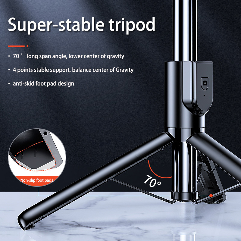 High quality portable portable selfie stick ultra long telescopic arm wide Angle remote photo tripod