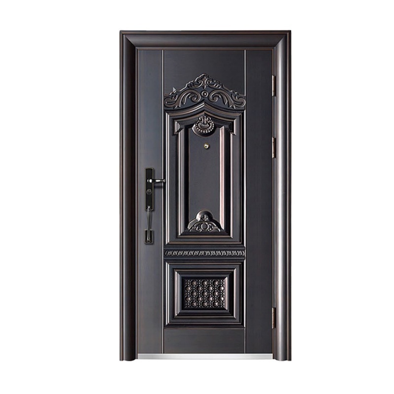 BOWDEU DOORS Steel Main House Puerta De Seguridad Steel Door Exterior,Entrance Imitate Bronze Front Security Modern Steel Doors