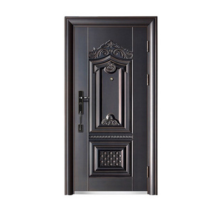 BOWDEU DOORS Steel Main House Puerta De Seguridad Steel Door Exterior,Entrance Imitate Bronze Front Security Modern Steel Doors