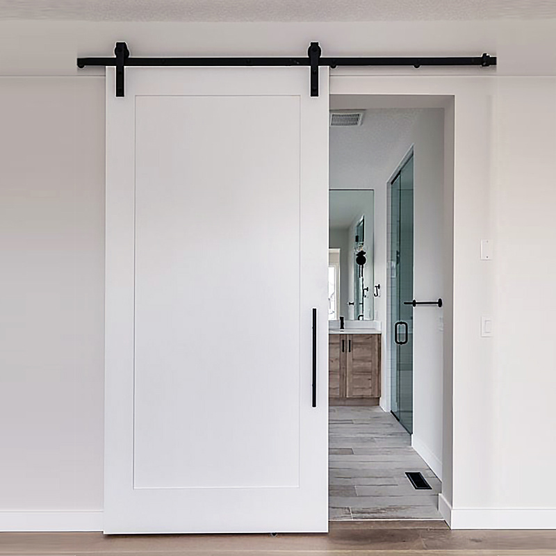 Modern design slab barn door for houses with handle hardware price bi-folding sliding door wooden door with glass