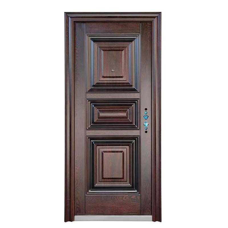 Security steel doors for houses exterior anti-theft soundproof metal skin panel door front entry main entrance puerta