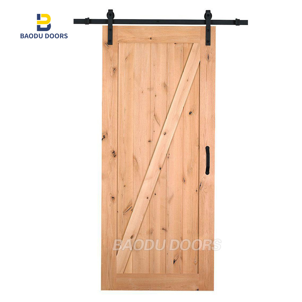 Sliding Slab Barn Doors Wooden Double Panel Wholesale Hardware Kit Partition For House Sliding Gates Rustic Soundproof Windproof