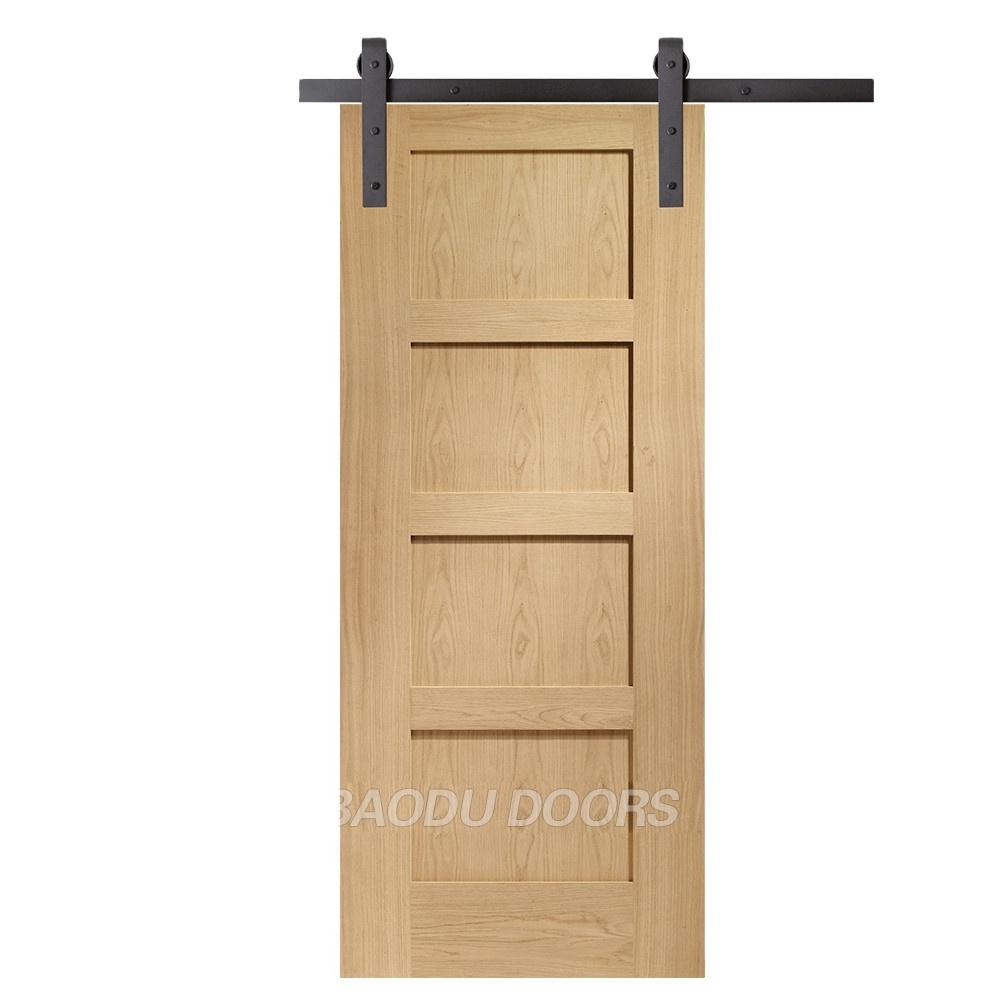 Sliding Slab Barn Doors Wooden Double Panel Wholesale Hardware Kit Partition For House Sliding Gates Rustic Soundproof Windproof