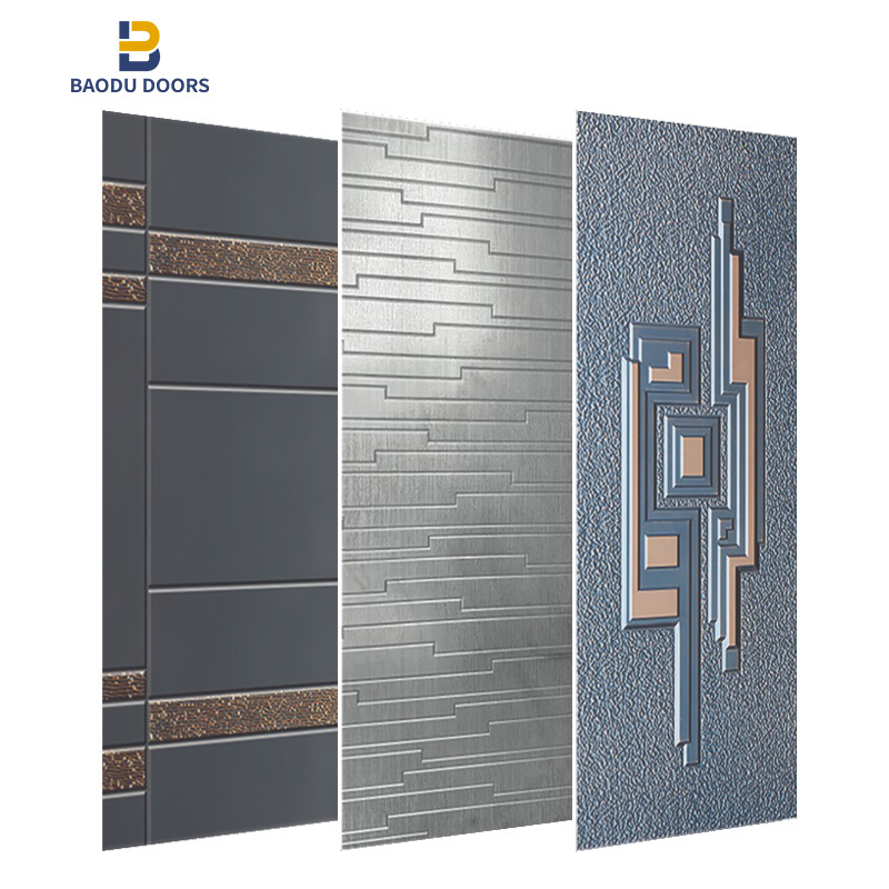 BOWDEU DOORS steel doors skin for houses decoration metal panel Galvanized Sheet cold rolled sheet Metal Skin Door Design