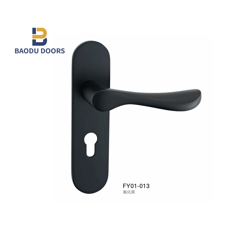 BaoDu material handling equipment parts door handles double glass blind insert handle key door handle black