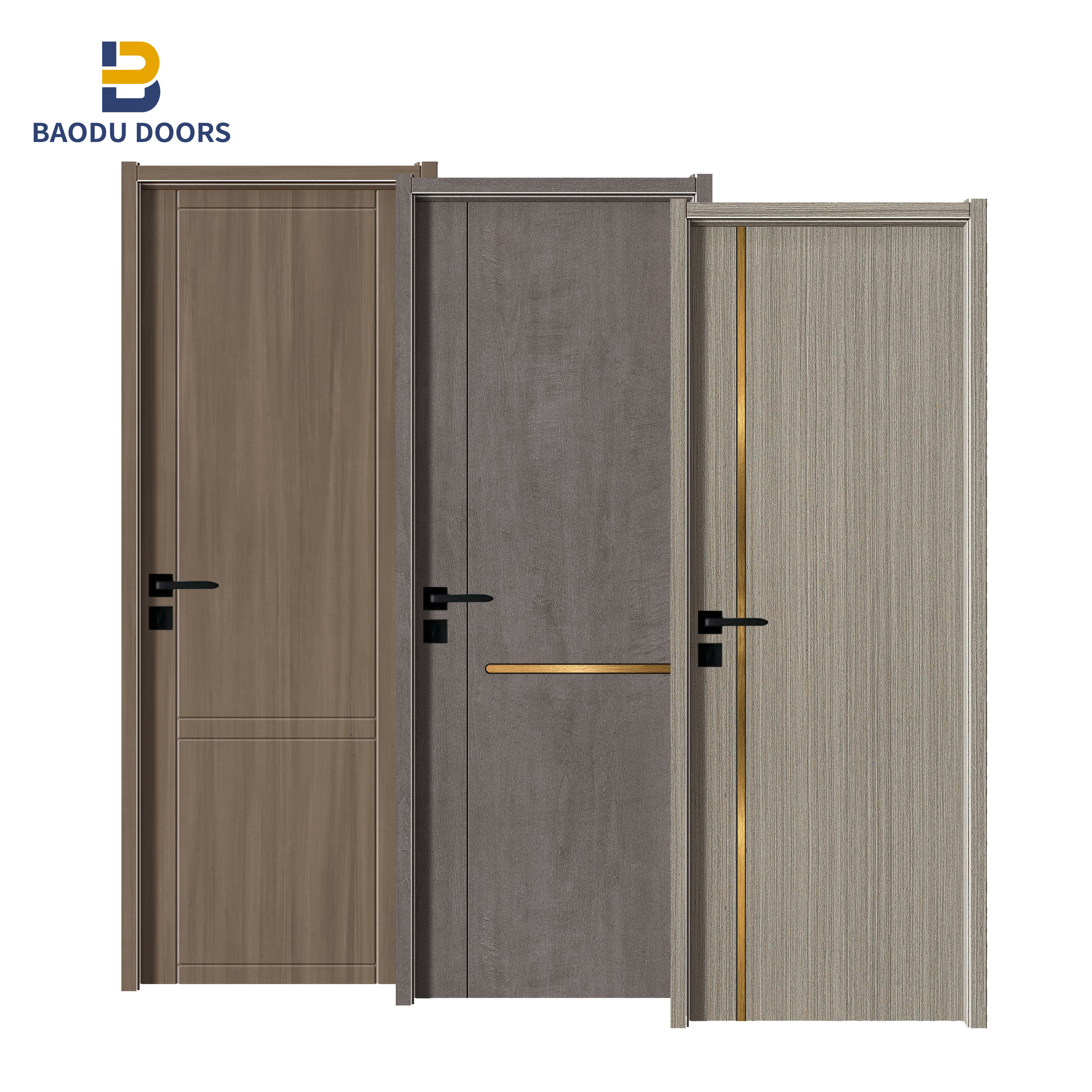 MDF melamine wooden doors durable for interior room factory directly HDF cheap price waterproof soundproof