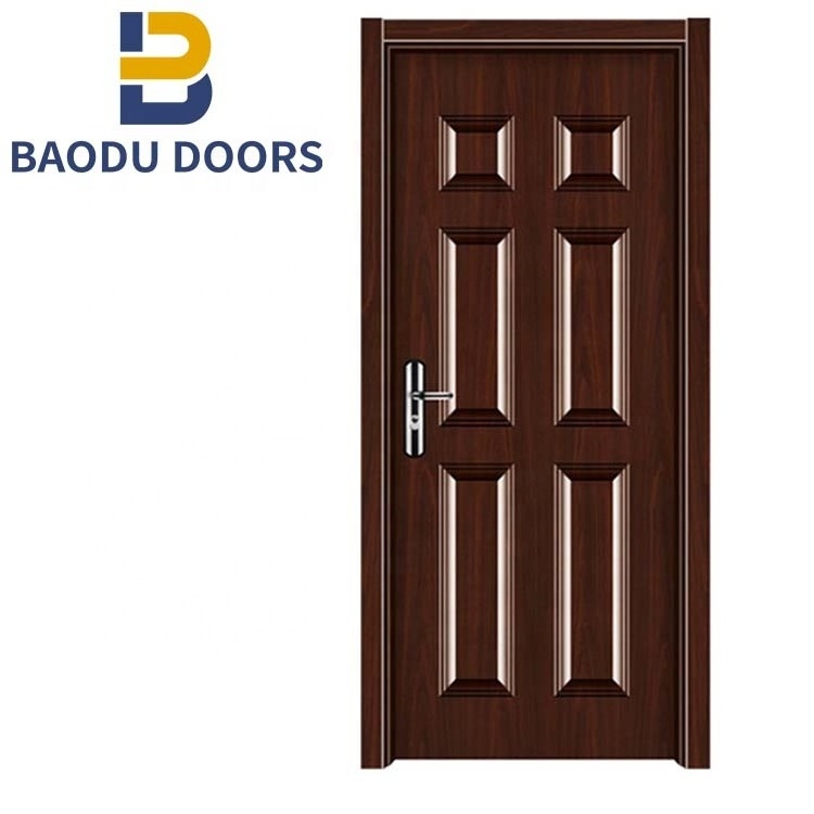 American steel panel door for houses interior NPVC/PVC door skin film Nigeria luxury bedroom door