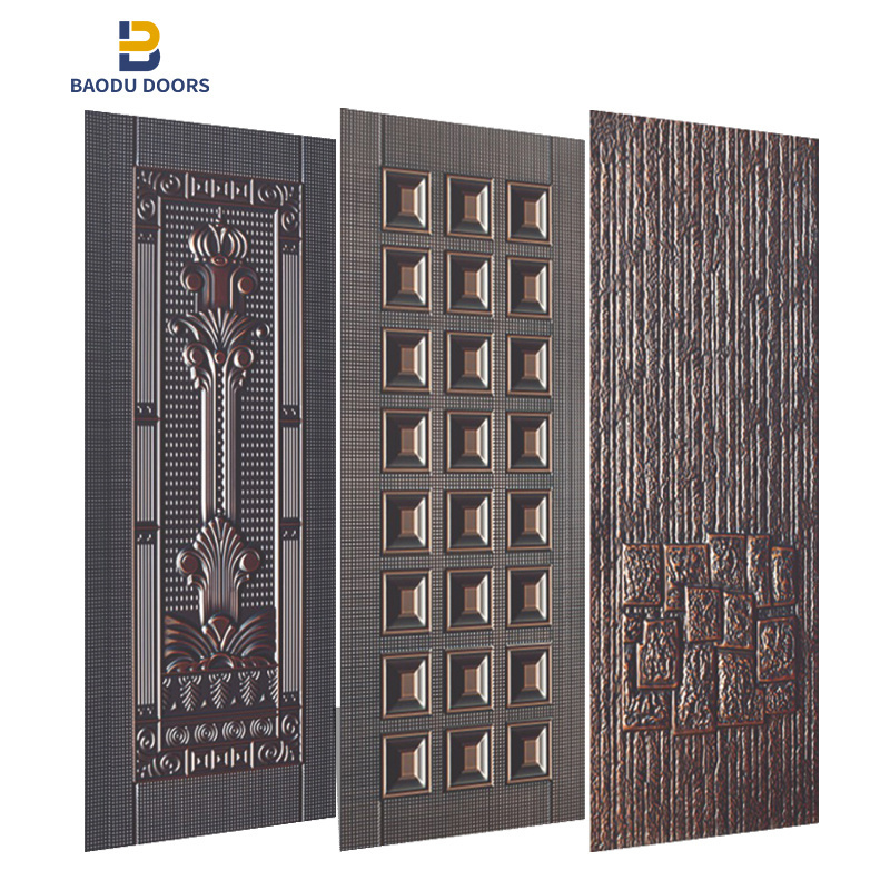 BOWDEU DOORS steel doors skin for houses decoration metal panel Galvanized Sheet cold rolled sheet Metal Skin Door Design