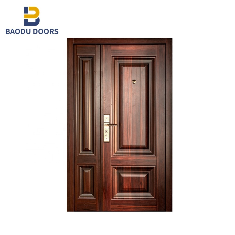 Security Fireproof Steel Doors One and Half Design Door Entry Used Front Entry Swing House or Project Apartment Modern