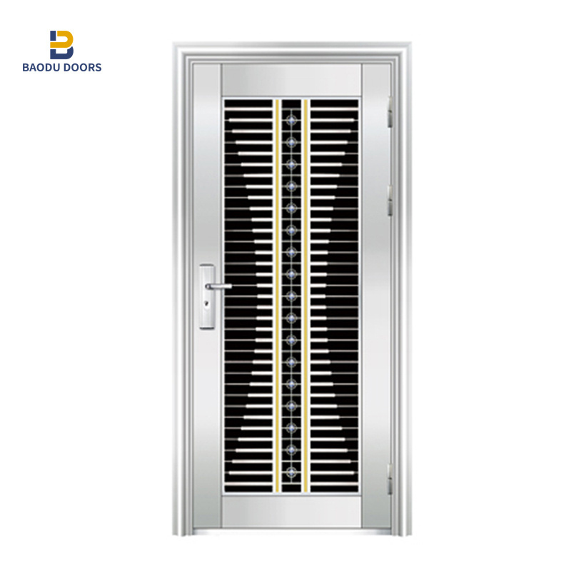 Stainless steeld security door front entry for home main entrance price of stainless steel door frame factory