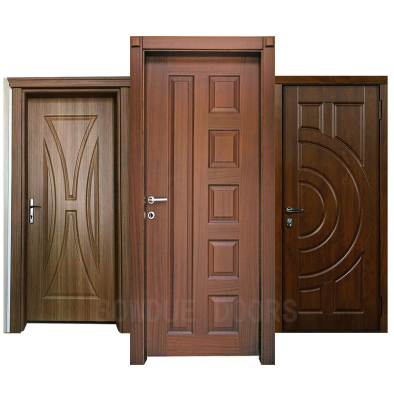 Solid wooden doors for houses interior bedroom entry door american style doors and windows modern design Chinese factory