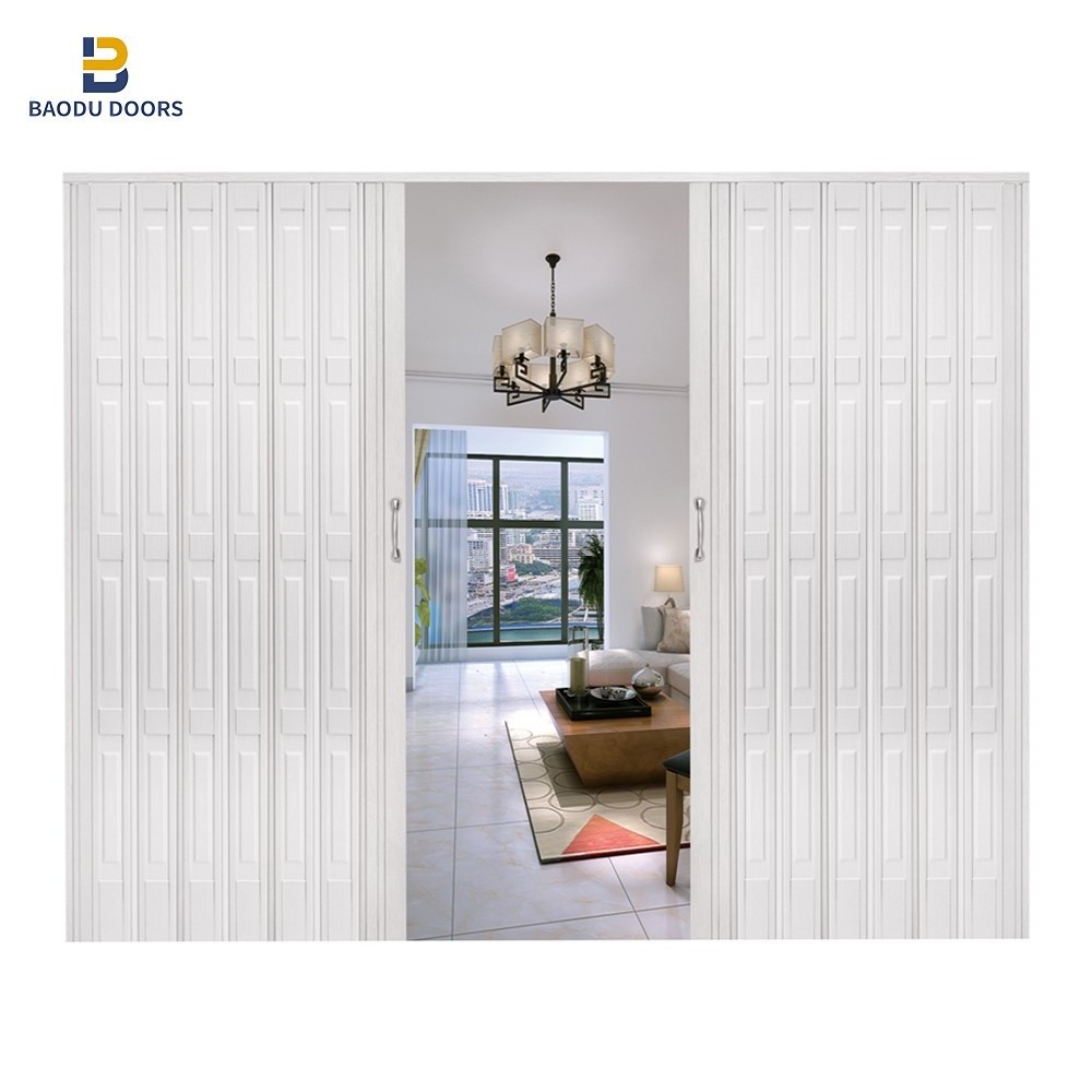 Commercial shop polycarbonate folding door aluminum plastic accordion sliding doors shopfront PVC shutter door