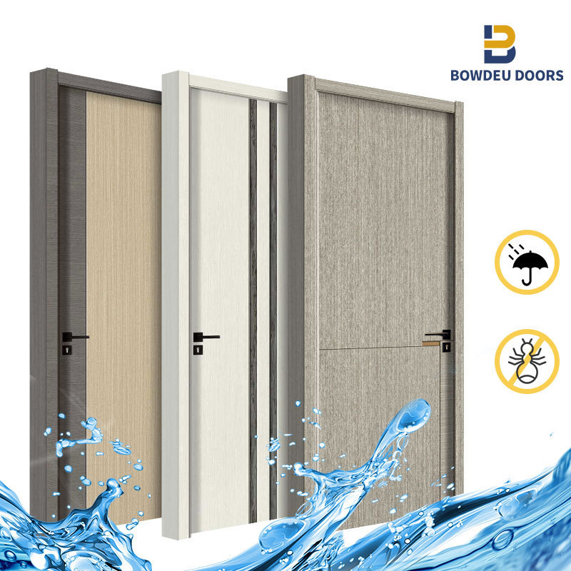 BOWDEU DOORS WPC wood doors panel for houses interior room wooden door design waterproof fireproof MDF HDF  mahogany