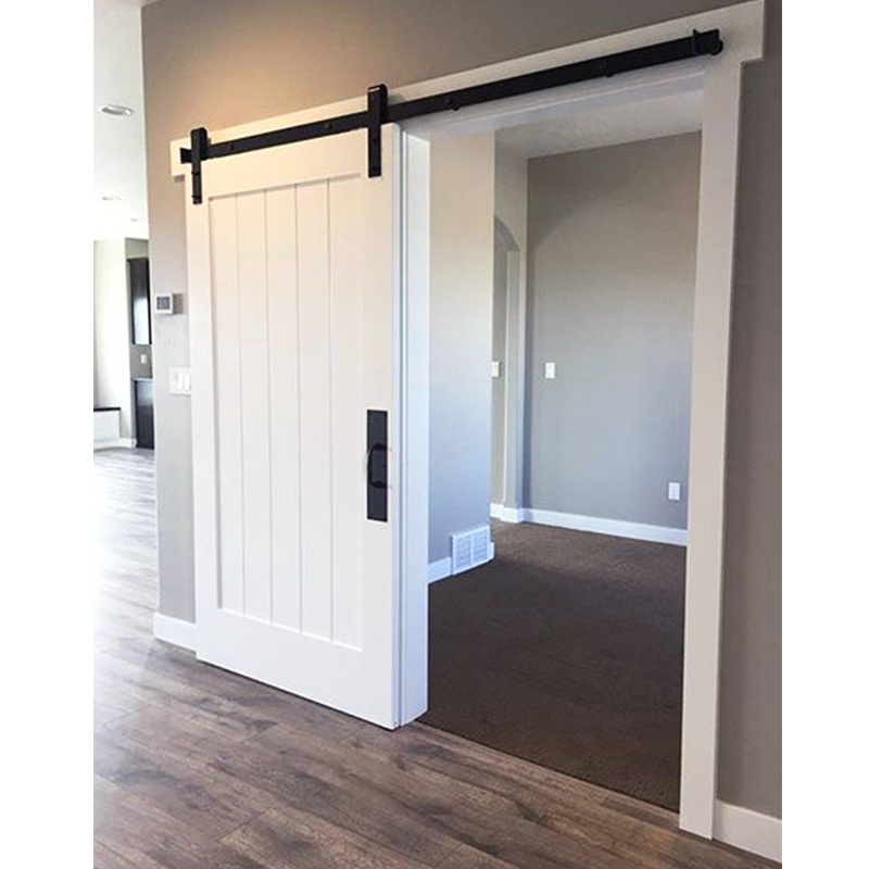 Modern design slab barn door for houses with handle hardware price bi-folding sliding door wooden door with glass