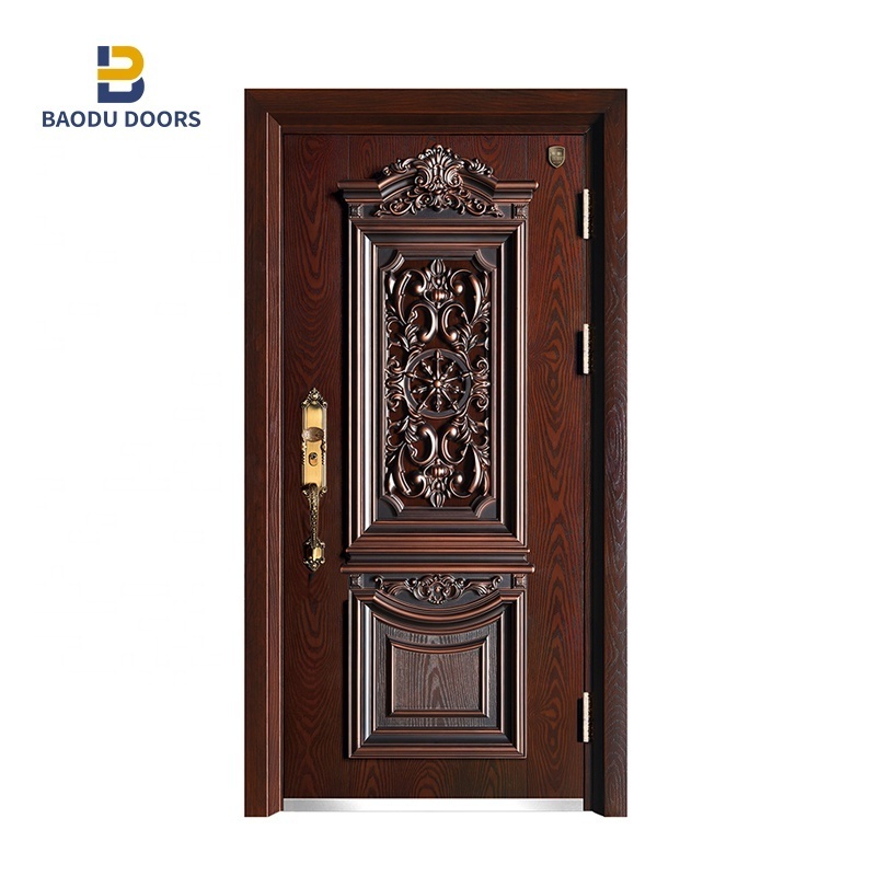 luxury cast aluminum entry door  Bullet proof entrance steel door for villa