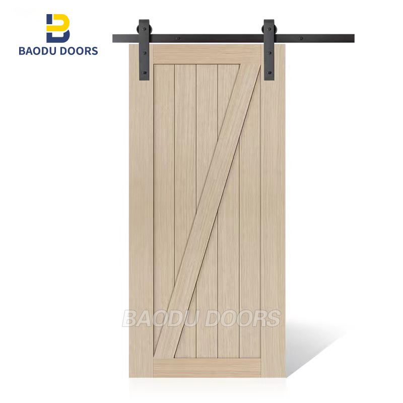 Sliding Slab Barn Doors Wooden Double Panel Wholesale Hardware Kit Partition For House Sliding Gates Rustic Soundproof Windproof