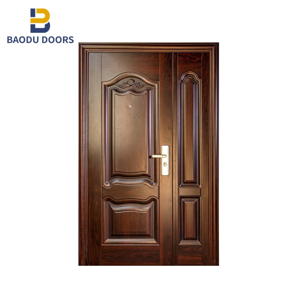 Security Fireproof Steel Doors One and Half Design Door Entry Used Front Entry Swing House or Project Apartment Modern