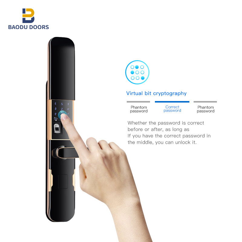 smart lock bedroom door touchprint unlock card keys remote app nice design fingerprint AI newest technology anti-theft