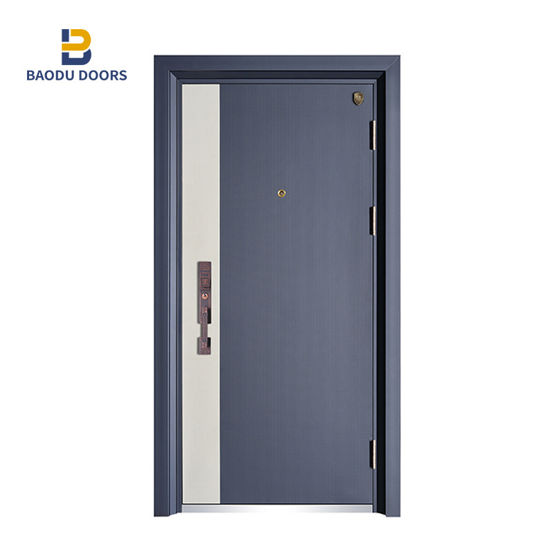 Exterior aluminium louver door with entrance door steel and double door lock with dummy handle