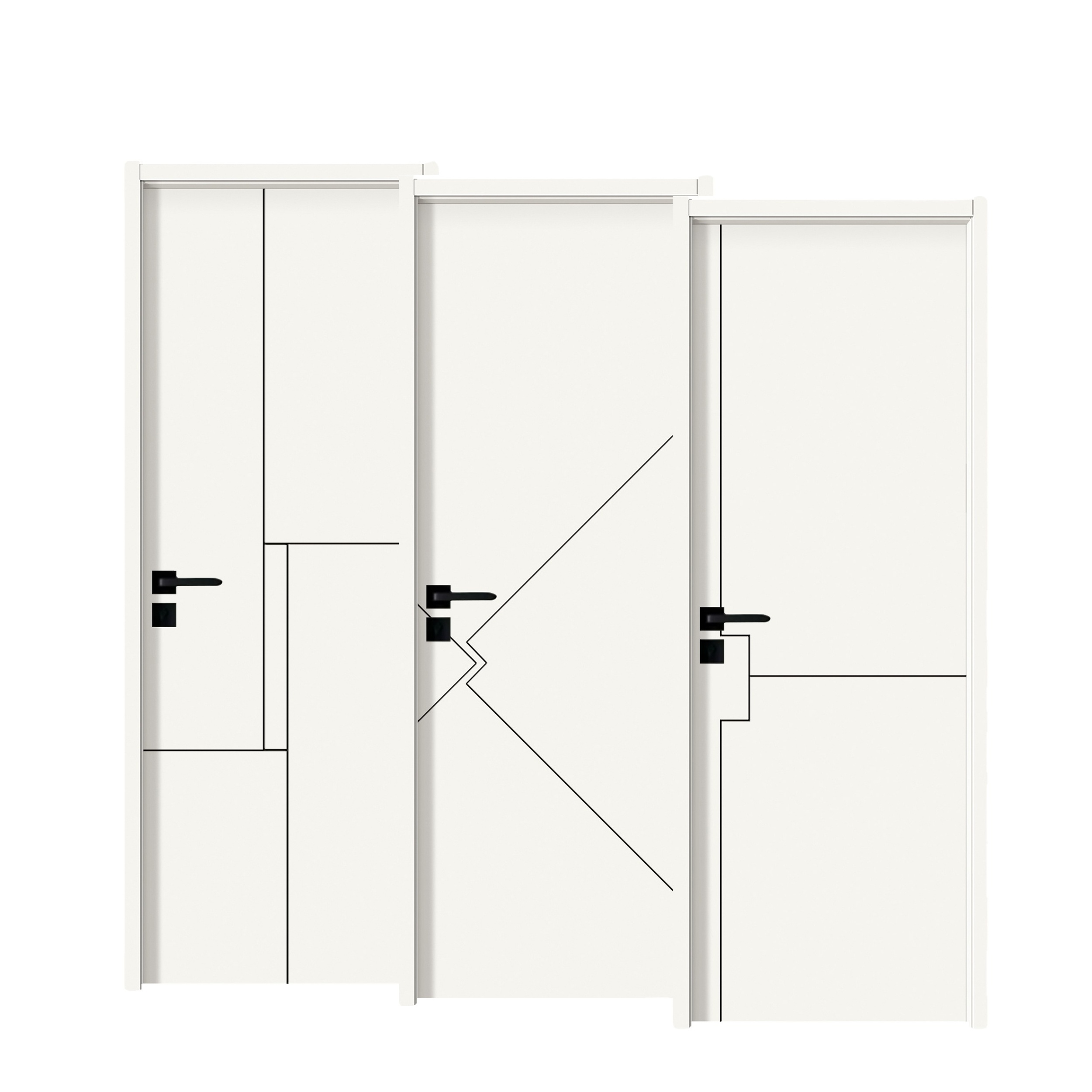 MDF melamine wooden doors durable for interior room factory directly HDF cheap price waterproof soundproof