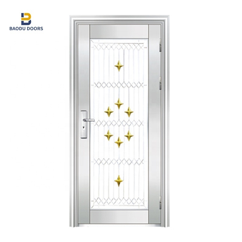 security stainless steel doors for houses exterior metal panel anti-theft iron main entrance doors grill design door