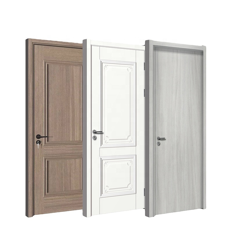 Solid Wooden Door PVC WPC Latest Designs Pictures Panel Interior Room MDF Main Doors for Houses For Bedroom Bathroom