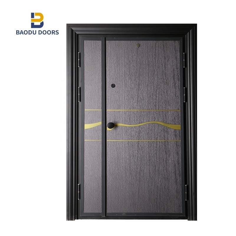 Security doors wrought iron doors interior entrance exterior safety metal skin  simple design cheap steel front